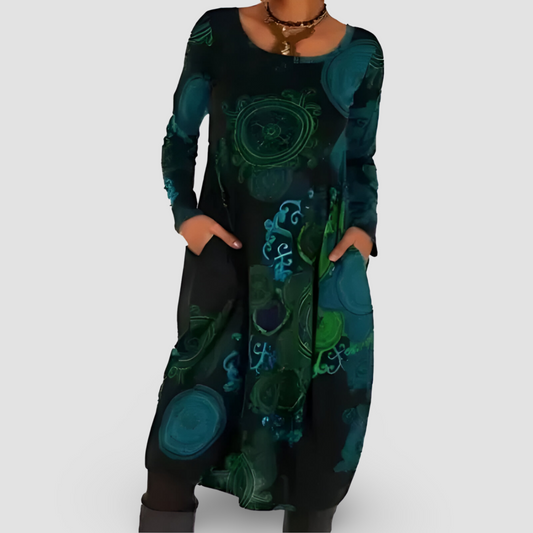 Solveig™ | Kjole Med Bohemisk-print