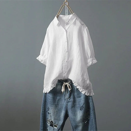 Lene™ | Elegant Bomuldsbluse